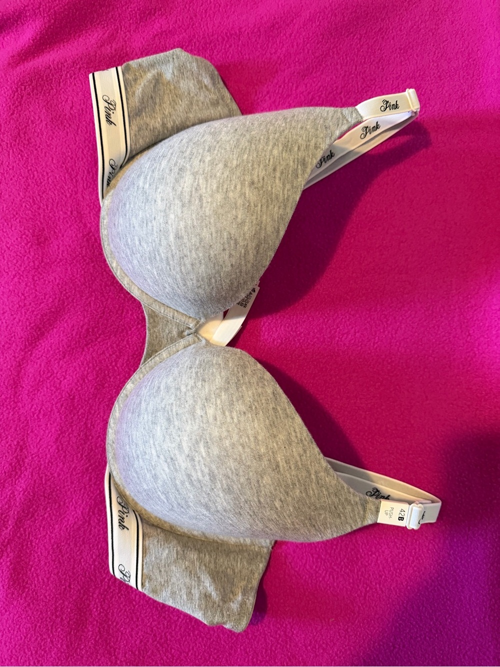 PINK Victoria's Secret Gray Heather Contour Bra with Branded Band